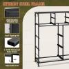 imageWLIVE Dresser for Bedroom with 10 Drawers Fabric Dresser Chest of Drawers with Side Pockets and Hooks Sturdy Metal Frame Drawers Organizer Unit for Living Room Hallway BlackCharcoal Black Wood Grain Print