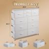 imageWLIVE Dresser for Bedroom with 10 Drawers Fabric Dresser Chest of Drawers with Side Pockets and Hooks Sturdy Metal Frame Drawers Organizer Unit for Living Room Hallway BlackWhite