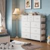 imageWLIVE Dresser for Bedroom with 10 Drawers Fabric Dresser Chest of Drawers with Side Pockets and Hooks Sturdy Metal Frame Drawers Organizer Unit for Living Room Hallway BlackWhite