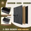imageWLIVE Dresser for Bedroom with 10 Drawers Fabric Dresser Chest of Drawers with Side Pockets and Hooks Sturdy Metal Frame Drawers Organizer Unit for Living Room Hallway BlackCharcoal Black Wood Grain Print