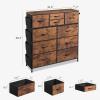 imageWLIVE Dresser for Bedroom with 10 Drawers Fabric Dresser Chest of Drawers with Side Pockets and Hooks Sturdy Metal Frame Drawers Organizer Unit for Living Room Hallway BlackRustic Brown Wood Grain Print