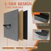 imageWLIVE Dresser for Bedroom with 10 Drawers Fabric Dresser Chest of Drawers with Side Pockets and Hooks Sturdy Metal Frame Drawers Organizer Unit for Living Room Hallway BlackDark Grey
