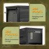 imageWLIVE Dresser for Bedroom with 10 Drawers Fabric Dresser Chest of Drawers with Side Pockets and Hooks Sturdy Metal Frame Drawers Organizer Unit for Living Room Hallway BlackCharcoal Black Wood Grain Print