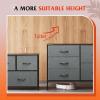 imageWLIVE Dresser for Bedroom with 5 Drawers Wide Dressers with Drawer Organizers Chest of Drawers Fabric Dresser for Living Room Closet Hallway Charcoal Black Wood Grain PrintDark Grey