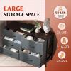 imageWLIVE Dresser for Bedroom with 5 Drawers Wide Dressers with Drawer Organizers Chest of Drawers Fabric Dresser for Living Room Closet Hallway Charcoal Black Wood Grain PrintDark Grey