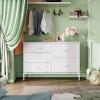 imageWLIVE Dresser for Bedroom with 5 Drawers Wide Dressers with Drawer Organizers Chest of Drawers Fabric Dresser for Living Room Closet Hallway Charcoal Black Wood Grain PrintWhite