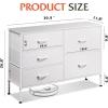 imageWLIVE Dresser for Bedroom with 5 Drawers Wide Dressers with Drawer Organizers Chest of Drawers Fabric Dresser for Living Room Closet Hallway Charcoal Black Wood Grain PrintWhite