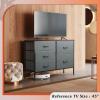 imageWLIVE Dresser for Bedroom with 5 Drawers Wide Dressers with Drawer Organizers Chest of Drawers Fabric Dresser for Living Room Closet Hallway Charcoal Black Wood Grain PrintDark Grey