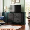 imageWLIVE Dresser for Bedroom with 5 Drawers Wide Dressers with Drawer Organizers Chest of Drawers Fabric Dresser for Living Room Closet Hallway Charcoal Black Wood Grain PrintCharcoal Black