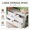 imageWLIVE Dresser for Bedroom with 5 Drawers Wide Dressers with Drawer Organizers Chest of Drawers Fabric Dresser for Living Room Closet Hallway Charcoal Black Wood Grain PrintWhite