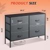 imageWLIVE Dresser for Bedroom with 5 Drawers Wide Dressers with Drawer Organizers Chest of Drawers Fabric Dresser for Living Room Closet Hallway Charcoal Black Wood Grain PrintDark Grey