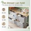imageWLIVE Dresser for Bedroom with 5 Drawers Wide Dressers with Drawer Organizers Chest of Drawers Fabric Dresser for Living Room Closet Hallway Charcoal Black Wood Grain PrintLight Grey