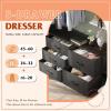 imageWLIVE Dresser for Bedroom with 5 Drawers Wide Dressers with Drawer Organizers Chest of Drawers Fabric Dresser for Living Room Closet Hallway Charcoal Black Wood Grain PrintCharcoal Black