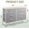 imageWLIVE Dresser for Bedroom with 5 Drawers Wide Dressers with Drawer Organizers Chest of Drawers Fabric Dresser for Living Room Closet Hallway Charcoal Black Wood Grain PrintLight Grey