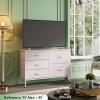 imageWLIVE Dresser for Bedroom with 5 Drawers Wide Dressers with Drawer Organizers Chest of Drawers Fabric Dresser for Living Room Closet Hallway Charcoal Black Wood Grain PrintWhite