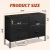 imageWLIVE Dresser for Bedroom with 5 Drawers Wide Dressers with Drawer Organizers Chest of Drawers Fabric Dresser for Living Room Closet Hallway Charcoal Black Wood Grain PrintCharcoal Black
