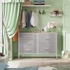 imageWLIVE Dresser for Bedroom with 5 Drawers Wide Dressers with Drawer Organizers Chest of Drawers Fabric Dresser for Living Room Closet Hallway Charcoal Black Wood Grain PrintLight Grey
