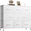 imageWLIVE Dresser for Bedroom with 8 Drawers Wide Fabric Dresser for Storage and Organization Chest of Drawers Dressers for Living Room Closet Hallway Dark GreyWhite