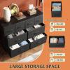 imageWLIVE Dresser for Bedroom with 8 Drawers Wide Fabric Dresser for Storage and Organization Chest of Drawers Dressers for Living Room Closet Hallway Dark GreyBlack
