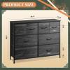 imageWLIVE Dresser for Bedroom with 8 Drawers Wide Fabric Dresser for Storage and Organization Chest of Drawers Dressers for Living Room Closet Hallway Dark GreyCharcoal Black Wood Grain Print