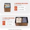 imageWLIVE Dresser for Bedroom with 8 Drawers Wide Fabric Dresser for Storage and Organization Chest of Drawers Dressers for Living Room Closet Hallway Dark GreyRustic Brown Wood Grain Print