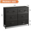 imageWLIVE Dresser for Bedroom with 8 Drawers Wide Fabric Dresser for Storage and Organization Chest of Drawers Dressers for Living Room Closet Hallway Dark GreyBlack