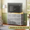 imageWLIVE Dresser for Bedroom with 8 Drawers Wide Fabric Dresser for Storage and Organization Chest of Drawers Dressers for Living Room Closet Hallway Dark GreyLight Grey