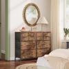 imageWLIVE Dresser for Bedroom with 8 Drawers Wide Fabric Dresser for Storage and Organization Chest of Drawers Dressers for Living Room Closet Hallway Dark GreyRustic Brown Wood Grain Print