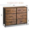imageWLIVE Dresser for Bedroom with 8 Drawers Wide Fabric Dresser for Storage and Organization Chest of Drawers Dressers for Living Room Closet Hallway Dark GreyRustic Brown Wood Grain Print