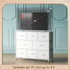 imageWLIVE Dresser for Bedroom with 8 Drawers Wide Fabric Dresser for Storage and Organization Chest of Drawers Dressers for Living Room Closet Hallway Dark GreyWhite