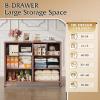 imageWLIVE Dresser for Bedroom with 8 Drawers Wide Fabric Dresser for Storage and Organization Chest of Drawers Dressers for Living Room Closet Hallway Dark GreyPink