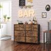 imageWLIVE Dresser for Bedroom with 8 Drawers Wide Fabric Dresser for Storage and Organization Chest of Drawers Dressers for Living Room Closet Hallway Dark GreyRustic Brown Wood Grain Print