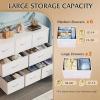 imageWLIVE Dresser for Bedroom with 8 Drawers Wide Fabric Dresser for Storage and Organization Chest of Drawers Dressers for Living Room Closet Hallway Dark GreyWhite