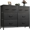 imageWLIVE Dresser for Bedroom with 8 Drawers Wide Fabric Dresser for Storage and Organization Chest of Drawers Dressers for Living Room Closet Hallway Dark GreyBlack