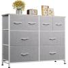 imageWLIVE Dresser for Bedroom with 8 Drawers Wide Fabric Dresser for Storage and Organization Chest of Drawers Dressers for Living Room Closet Hallway Dark GreyLight Grey