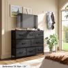 imageWLIVE Dresser for Bedroom with 8 Drawers Wide Fabric Dresser for Storage and Organization Chest of Drawers Dressers for Living Room Closet Hallway Dark GreyCharcoal Black Wood Grain Print