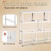 imageWLIVE Dresser for Bedroom with 8 Drawers Wide Fabric Dresser for Storage and Organization Chest of Drawers Dressers for Living Room Closet Hallway Dark GreyWhite