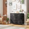 imageWLIVE Dresser for Bedroom with 8 Drawers Wide Fabric Dresser for Storage and Organization Chest of Drawers Dressers for Living Room Closet Hallway Dark GreyCharcoal Black Wood Grain Print