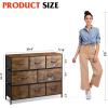 imageWLIVE Dresser for Bedroom with 8 Drawers Wide Fabric Dresser for Storage and Organization Chest of Drawers Dressers for Living Room Closet Hallway Dark GreyRustic Brown Wood Grain Print