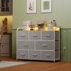 imageWLIVE Dresser for Bedroom with 8 Drawers Wide Fabric Dresser for Storage and Organization Chest of Drawers Dressers for Living Room Closet Hallway Dark GreyLight Grey