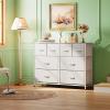 imageWLIVE Dresser for Bedroom with 8 Drawers Wide Fabric Dresser for Storage and Organization Chest of Drawers Dressers for Living Room Closet Hallway Dark GreyWhite