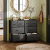 imageWLIVE Dresser for Bedroom with 8 Drawers Wide Fabric Dresser for Storage and Organization Chest of Drawers Dressers for Living Room Closet Hallway Dark GreyBlack