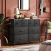 imageWLIVE Dresser for Bedroom with 8 Drawers Wide Fabric Dresser for Storage and Organization Chest of Drawers Dressers for Living Room Closet Hallway Dark GreyBlack