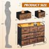 imageWLIVE Dresser for Bedroom with 8 Drawers Wide Fabric Dresser for Storage and Organization Chest of Drawers Dressers for Living Room Closet Hallway Dark GreyRustic Brown Wood Grain Print