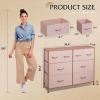 imageWLIVE Dresser for Bedroom with 8 Drawers Wide Fabric Dresser for Storage and Organization Chest of Drawers Dressers for Living Room Closet Hallway Dark GreyPink