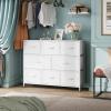 imageWLIVE Dresser for Bedroom with 8 Drawers Wide Fabric Dresser for Storage and Organization Chest of Drawers Dressers for Living Room Closet Hallway Dark GreyWhite
