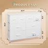 imageWLIVE Dresser for Bedroom with 8 Drawers Wide Fabric Dresser for Storage and Organization Chest of Drawers Dressers for Living Room Closet Hallway Dark GreyWhite