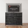 imageWLIVE Dresser for Bedroom with 8 Drawers Wide Fabric Dresser for Storage and Organization Chest of Drawers Dressers for Living Room Closet Hallway Dark GreyCharcoal Black Wood Grain Print
