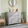 imageWLIVE Dresser for Bedroom with 8 Drawers Wide Fabric Dresser for Storage and Organization Chest of Drawers Dressers for Living Room Closet Hallway Dark GreyLight Grey