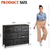 imageWLIVE Dresser for Bedroom with 8 Drawers Wide Fabric Dresser for Storage and Organization Chest of Drawers Dressers for Living Room Closet Hallway Dark GreyCharcoal Black Wood Grain Print